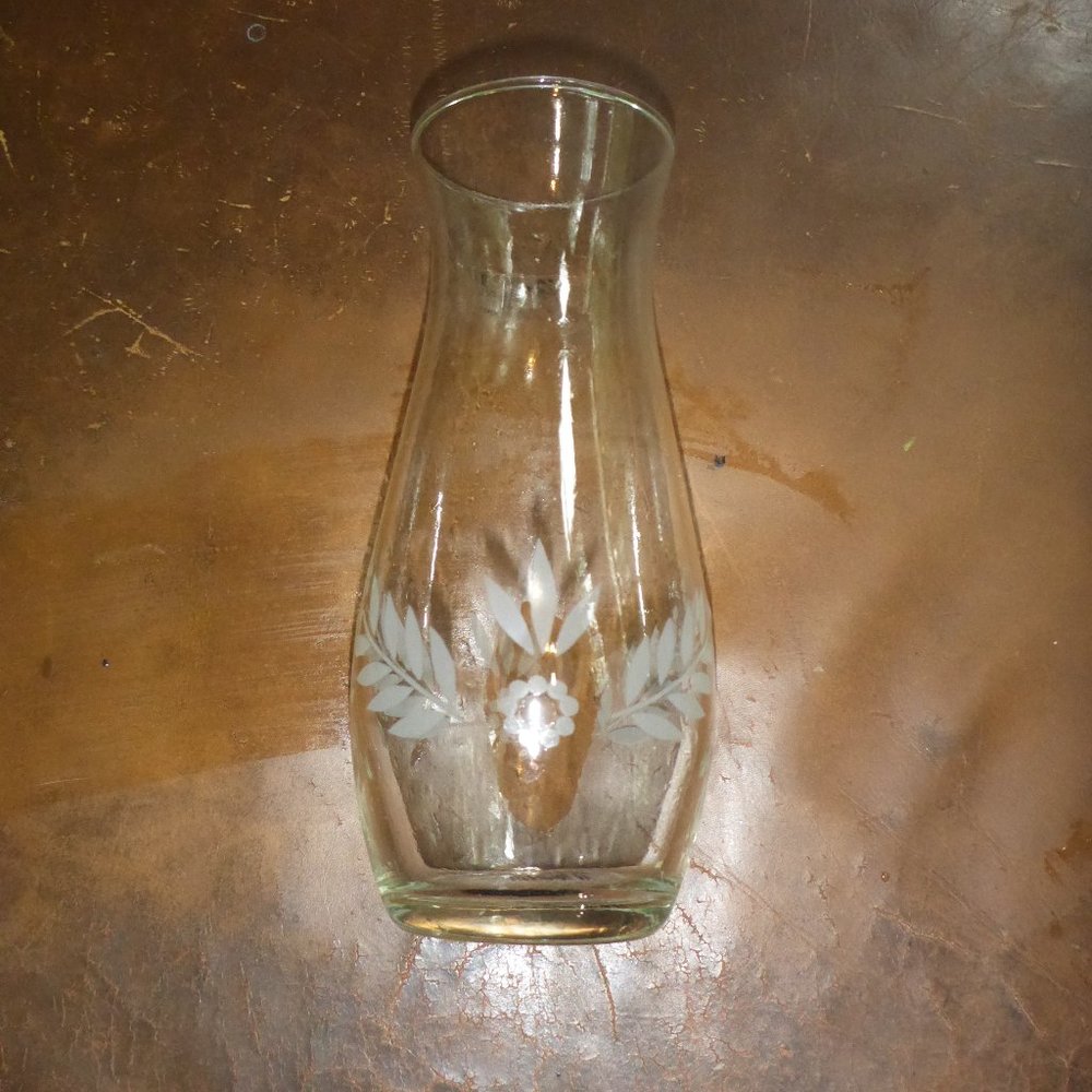 Vintage Cameo Crystal Hand Cut Etched Glass Vase